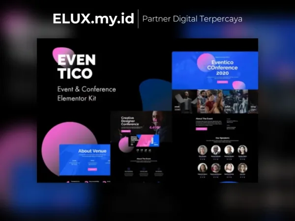 Tampilan Eventico Event Conference Elementor Template Kit Lifetime Unlimited