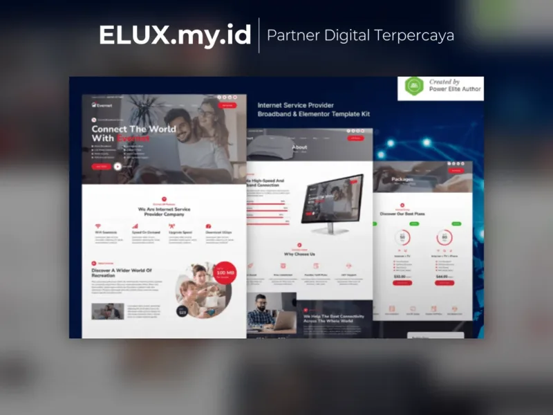 Evernet Broadband Internet Service Provider Tampilan Evernet Broadband Internet Service Provider Elementor Template Kit