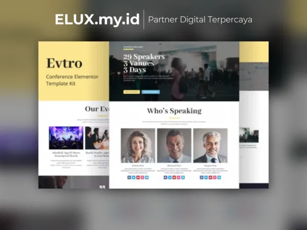 Foto Asli Evtro Conference Event Elementor Template Kit Lifetime Unlimited