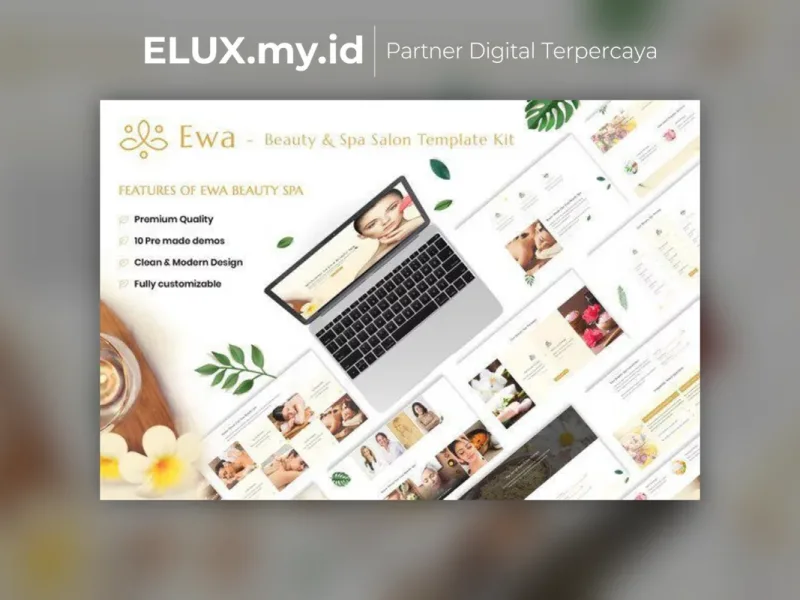 Jual Ewa Beauty Spa Salon Elementor Template Kit Lifetime Unlimited Domain