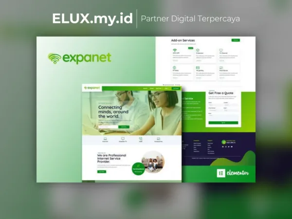 Jual Expanet Broadband Internet Services Elementor Template Kit Lifetime