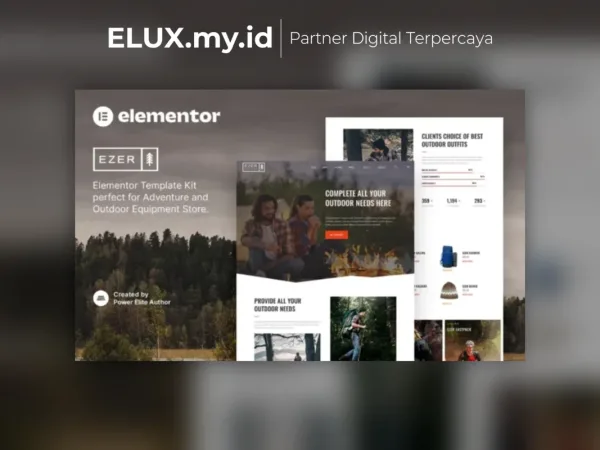 Jual Ezer Outdoor Adventure Equipment Store Elementor Template Kit Lifetime