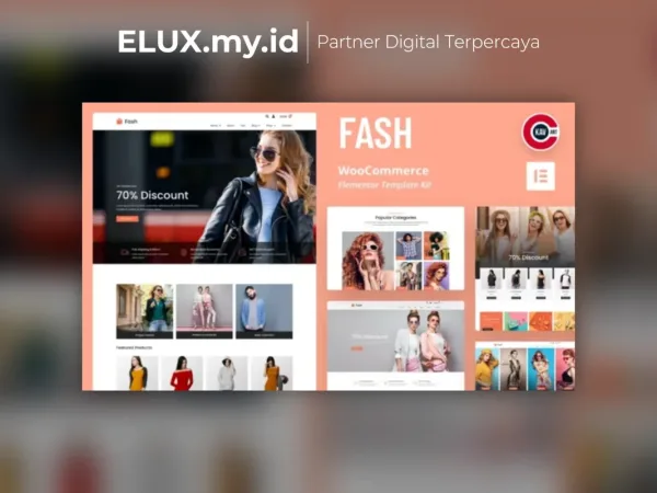 Detail Produk Fash Woocommerce Elementor Template Kit Lifetime Unlimited Domain