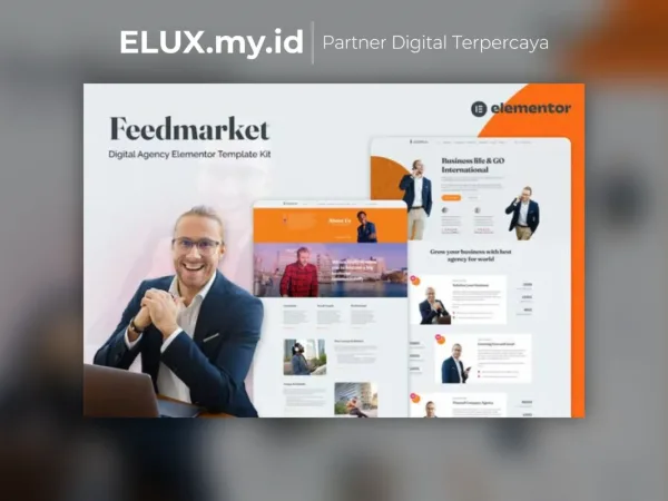 Foto Asli Feedmarket Digital Agency Elementor Template Kit Lifetime Unlimited
