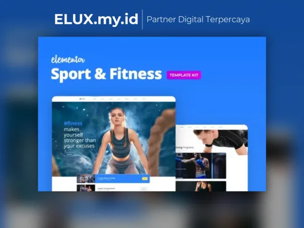 Tampilan Finess Fitness Elementor Template Kit Lifetime Unlimited Domain