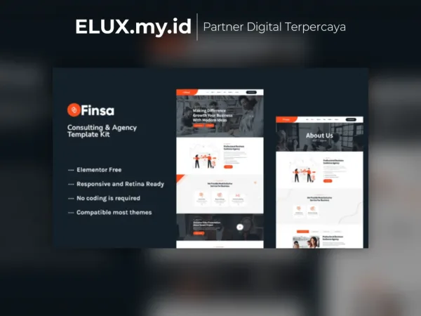 Lisensi Resmi Finsa Consulting Agency Elementor Template Kit Lifetime Unlimited
