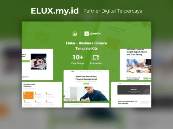 Tampilan Fintar Finance Management Elementor Template Kit Lifetime Unlimited