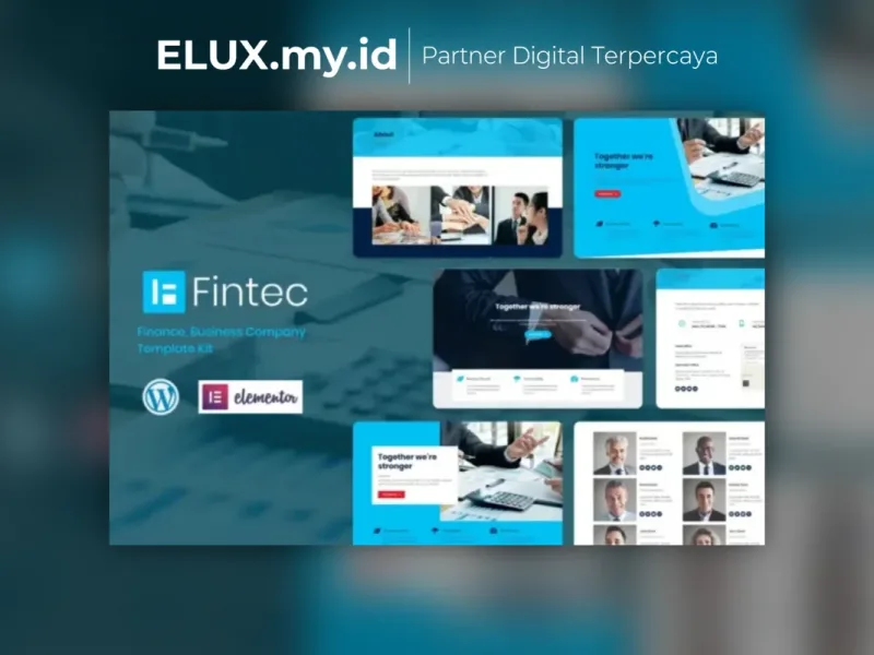 Tampilan Fintec Finance Business Company Elementor Template Kit Lifetime