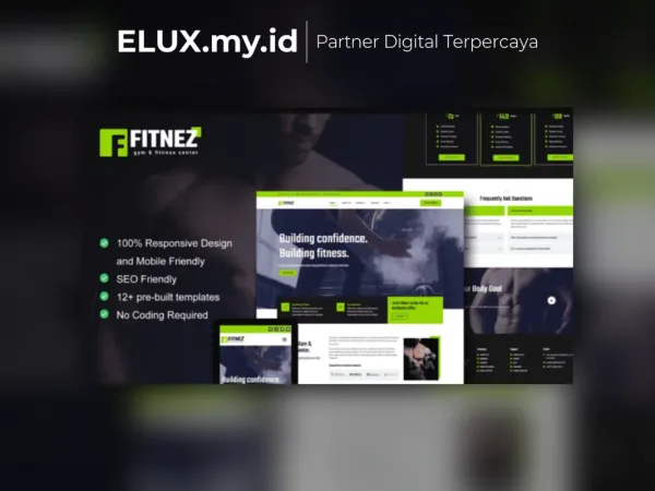 Tampilan Fitnez Fitness Gym Elementor Template Kit Lifetime Unlimited Domain