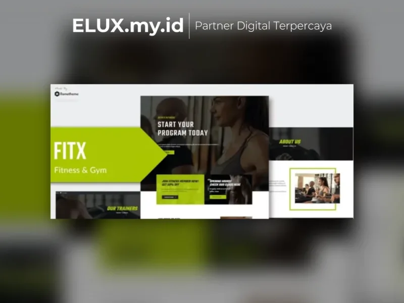 Foto Asli Fitx Fitness Gym Elementor Template Kit Lifetime Unlimited Domain