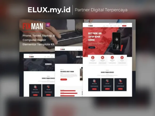 Jual Fixman Smartphone Laptop Pc Repair Elementor Kit Lifetime Unlimited Domain