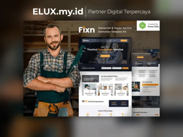 Tampilan Fixn Handyman Repair Service Elementor Template Kit Lifetime Unlimited