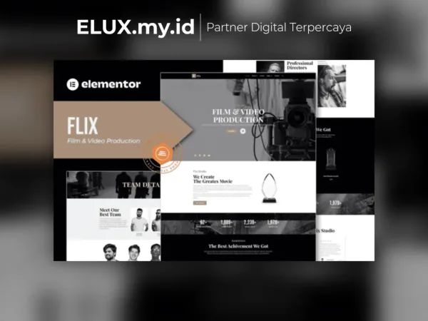 Tampilan Flix Film Video Production Elementor Template Kit Lifetime Unlimited