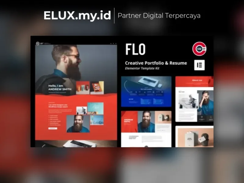 Lisensi Resmi Flo Creative Portfolio Resume Template Kit Lifetime Unlimited