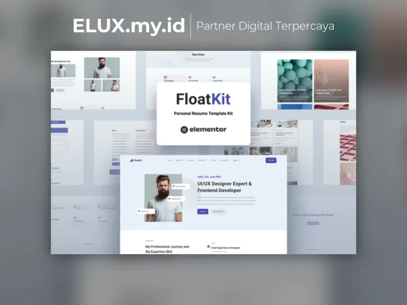 Tampilan Floatkit Personal Resume Elementor Template Kit Lifetime Unlimited