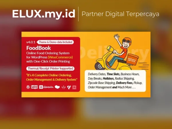 Lisensi Resmi Foodbook Online Food Ordering Delivery System For Wordpress With