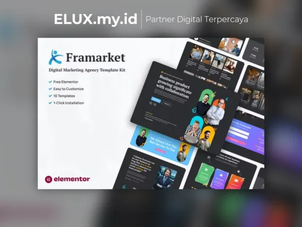 Marketplace Theme, Plugin & Template WordPress Premium Tampilan Framarket Digital Marketing Elementor Template Kit Lifetime Unlimited
