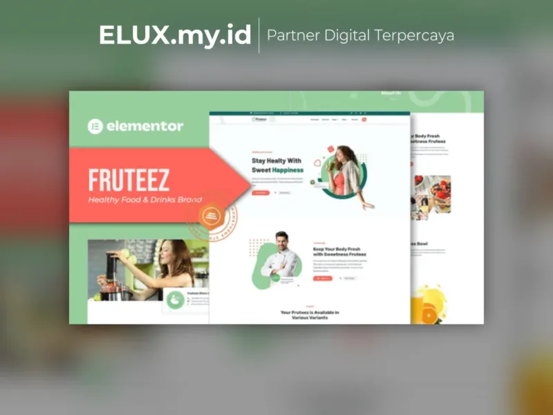 Fruteez Healthy Food Drinks Brand Elementor Jual Fruteez Healthy Food Drinks Brand Elementor Template Kit Lifetime