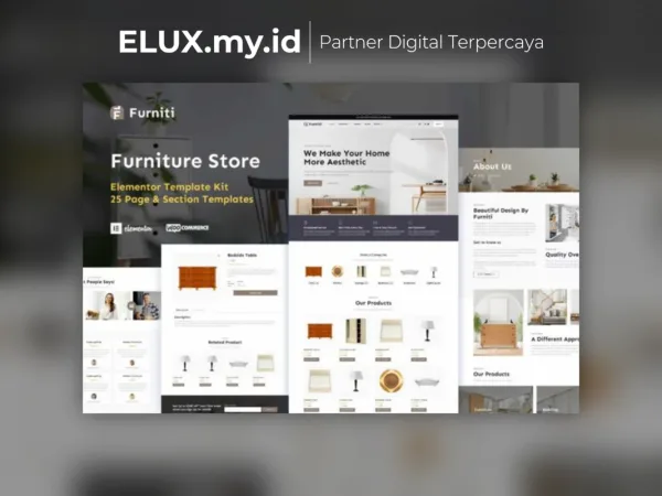 Jual Furniti Furniture Home Decor Store Elementor Pro Template Kit Lifetime