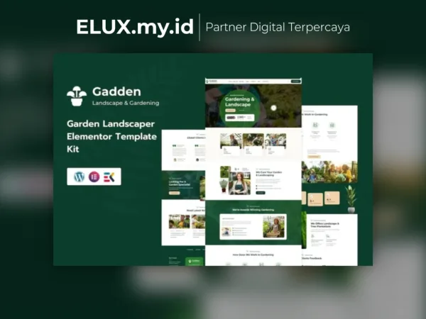 Lisensi Resmi Gadden Garden Landscaping Elementor Template Kit Lifetime