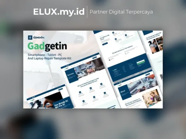 Marketplace Theme, Plugin & Template WordPress Premium Tampilan Gadgetin Smartphone Computer Repair Elementor Template Kit Lifetime