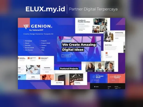 Foto Asli Genion Creative Digital Agency Elementor Template Kit Lifetime