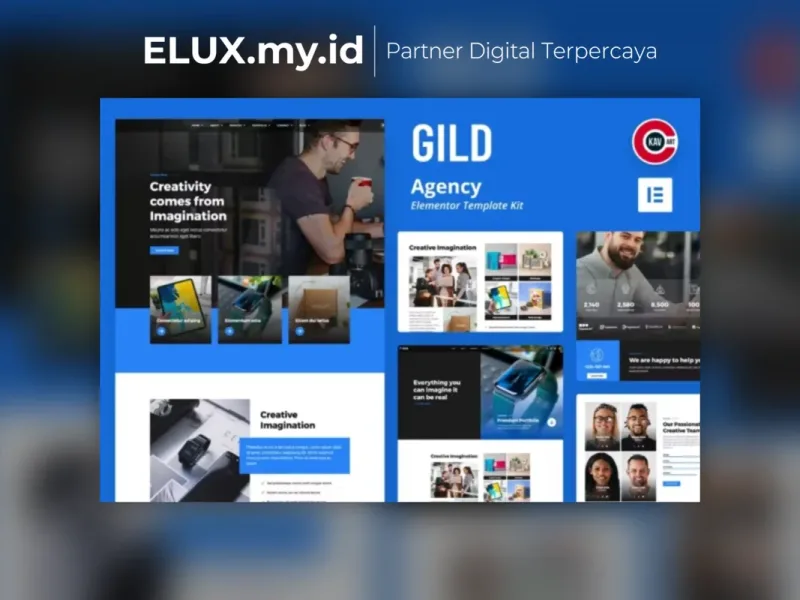 Foto Asli Gild Agency Elementor Template Kit Lifetime Unlimited Domain