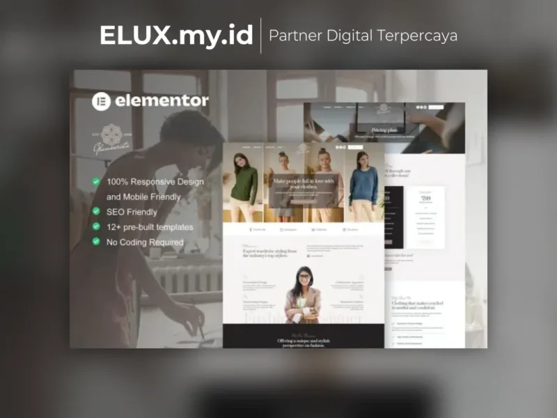 Glamourista Fashion Designer Elementor Template Foto Asli Glamourista Fashion Designer Elementor Template Kit Lifetime