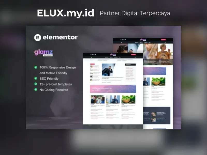 Glamz News Magazine Elementor Template Kit Jual Glamz News Magazine Elementor Template Kit Lifetime Unlimited Domain