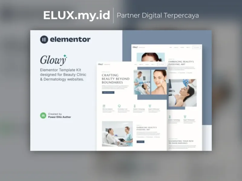 Glowy Beauty Clinic Dermatology Elementor Lisensi Resmi Glowy Beauty Clinic Dermatology Elementor Template Kit Lifetime