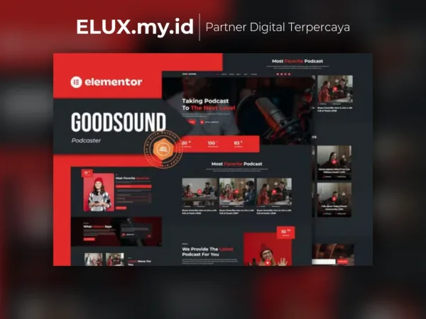 Lisensi Resmi Goodsound Podcaster Elementor Template Kit Lifetime Unlimited