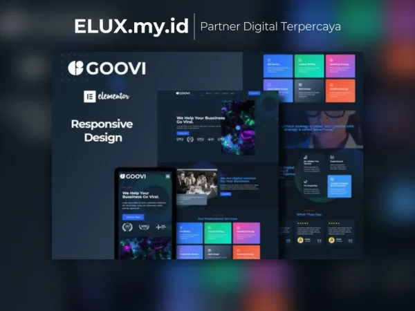 Jual Goovi Creative Agency Digital Marketing Elementor Template Kits Lifetime