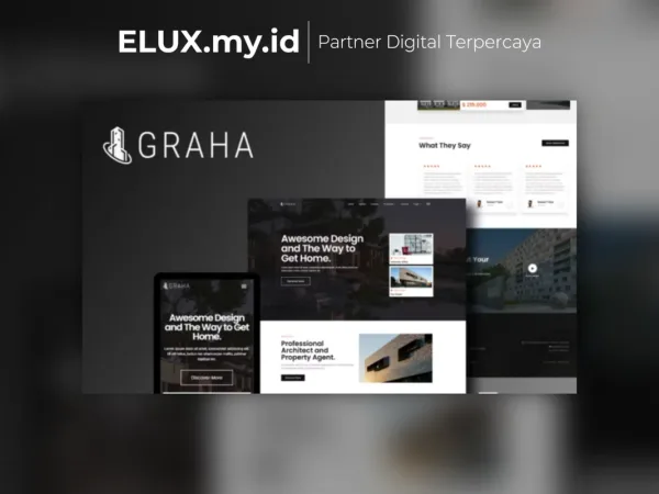 Detail Produk Graha Real Estate Elementor Template Kit Lifetime Unlimited Domain