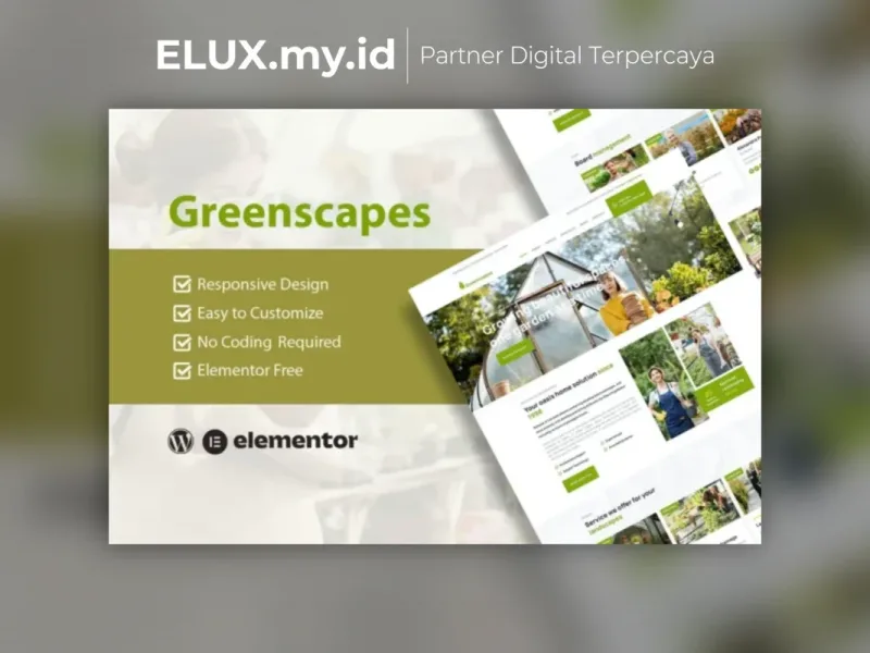 Jual Greenscapes Garden Landscape Service Elementor Template Kit Lifetime