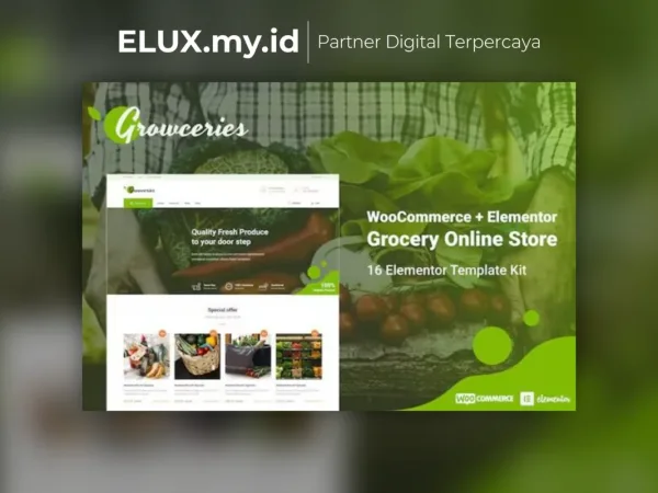 Jual Growceries Food Grocery Store Elementor Template Kit Lifetime Unlimited