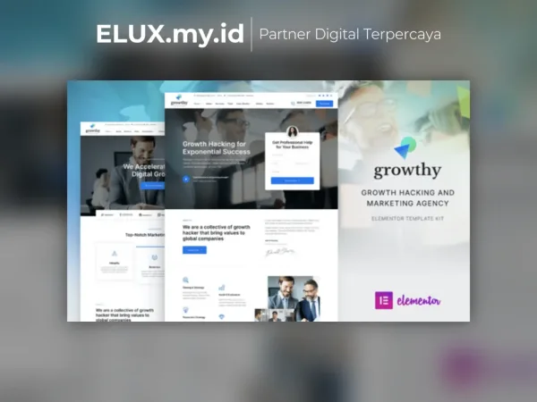 Lisensi Resmi Growthy Growth Hacking Marketing Agency Elementor Template Kit