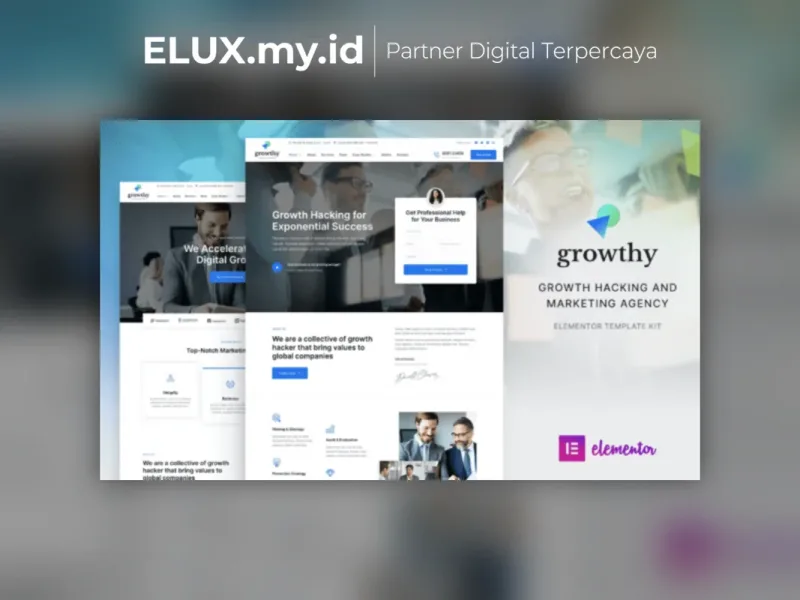 Lisensi Resmi Growthy Growth Hacking Marketing Agency Elementor Template Kit