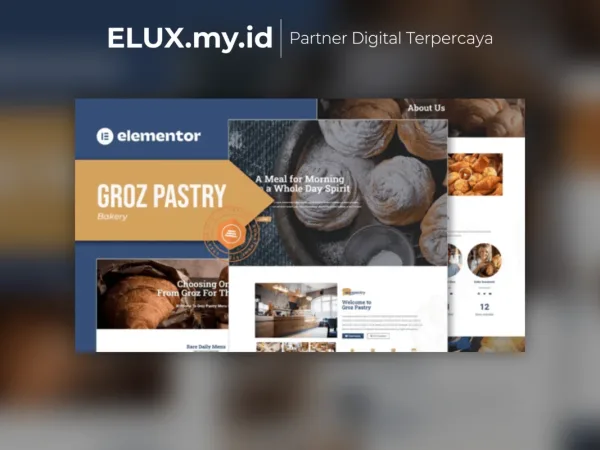 Lisensi Resmi Groz Pastry Bakery Elementor Template Kit Lifetime Unlimited