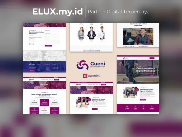 Foto Asli Gueni Business Solution Elementor Template Kit Lifetime Unlimited