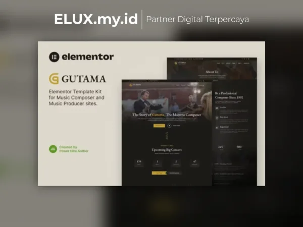 Detail Produk Gutama Music Composer Producer Elementor Template Kit Lifetime