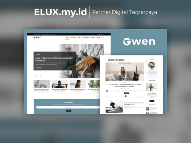 Jual Gwen Blog Magazine Elementor Template Kit Lifetime Unlimited Domain
