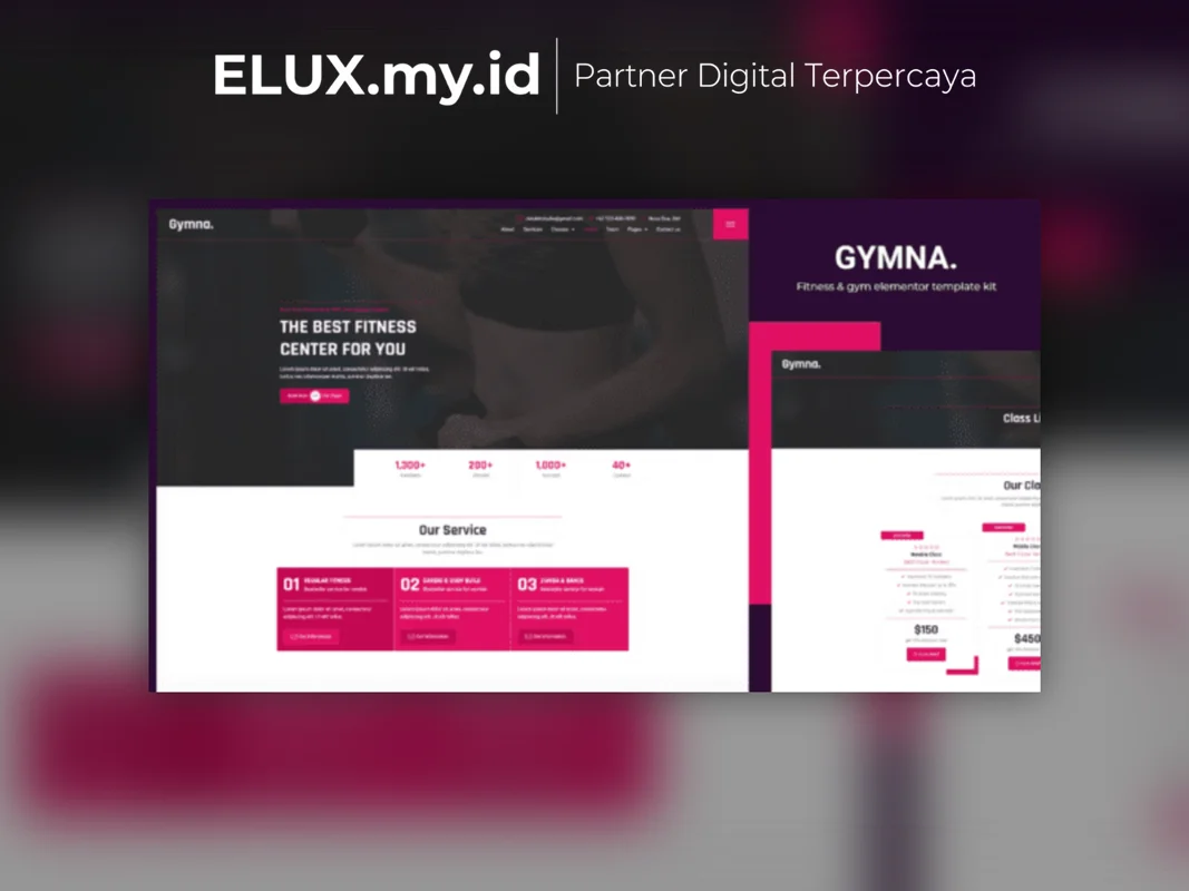 Marketplace Theme, Plugin & Template WordPress Premium Tampilan Gymna Fitness Gym Elementor Template Kit Lifetime Unlimited Domain