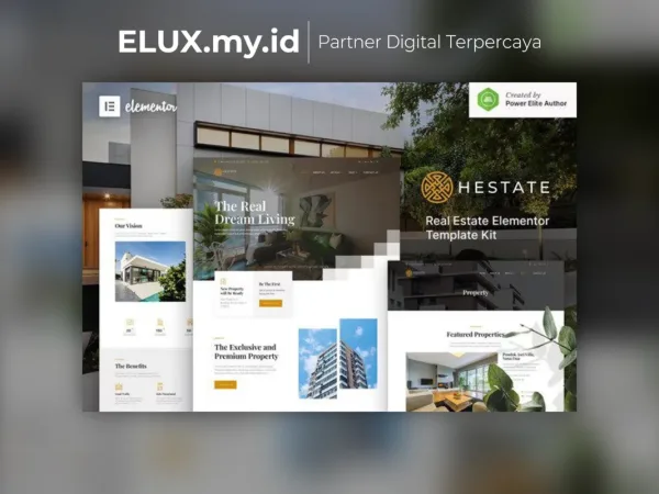 Jual H Estate Real Estate Elementor Template Kit Lifetime Unlimited Domain
