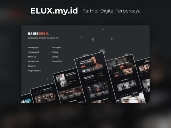 Jual Hairbrosh Barbershop Hair Salon Elementor Template Kit Lifetime Unlimited