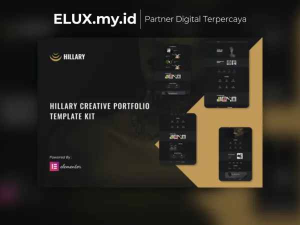 Tampilan Hillary Creative Portfolio Elementor Template Kit Lifetime Unlimited