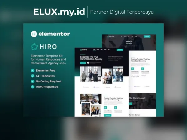 Tampilan Hiro Human Resources Recruitment Agency Elementor Template Kit