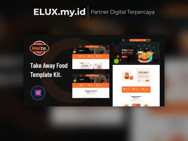 Lisensi Resmi Hotte Take Away Food Elementor Template Kit Lifetime Unlimited