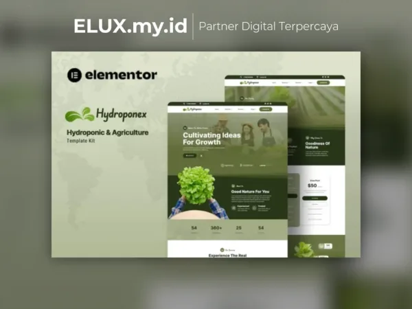 Foto Asli Hydroponex Hydroponic Agriculture Elementor Template Kit Lifetime