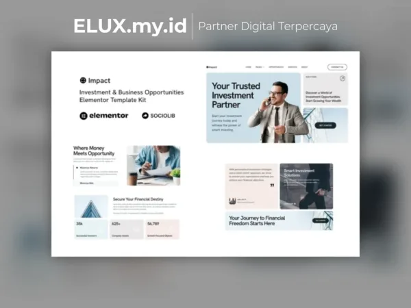 Tampilan Impact Investment Business Opportunities Elementor Template Kit