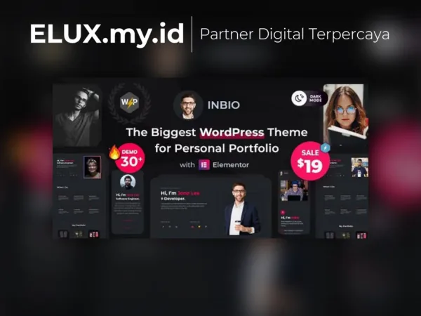 Lisensi Resmi Inbio Personal Portfolio Resume Wordpress Theme